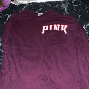 VS PINK long sleeve maroon
